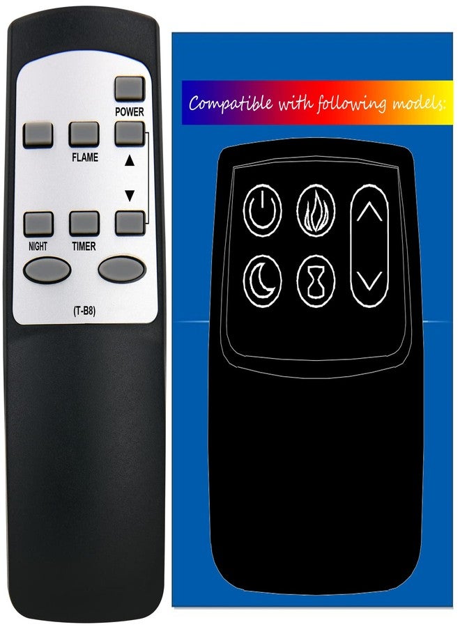 RCECAOSHAN Replacement for Twin Star Dura Flame Fireplace Heater Remote Control DFI-5018-01 DFI-5018-02 DFI-5018-03 DFI-5018-04 DFI-5018-05 DFI-5018-07 DFI-5020-01 DFI-5020-02 DFI-5020-03 DFI-5020-04 (T-B8) - Image 2